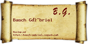 Basch Gábriel névjegykártya